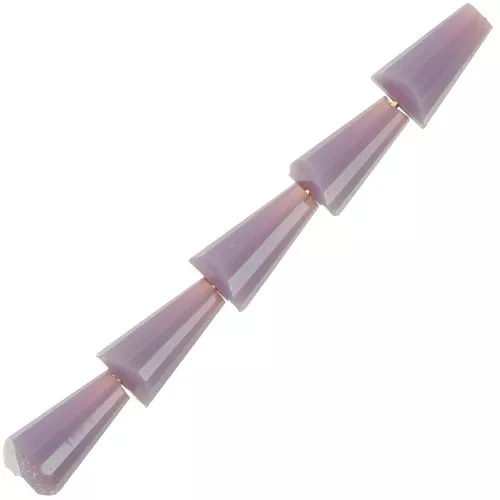 8x4mm Faceted glass cone beads - Opaque Lilac x25