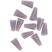 8x4mm Faceted glass cone beads - Opaque Lilac x25