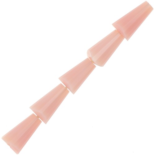 8x4mm Faceted glass cone beads - Opaque Peach x25