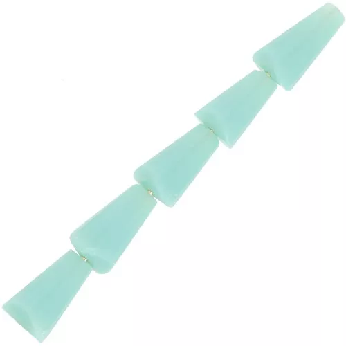 8x4mm Faceted glass cone beads - Opaque Turquoise x25