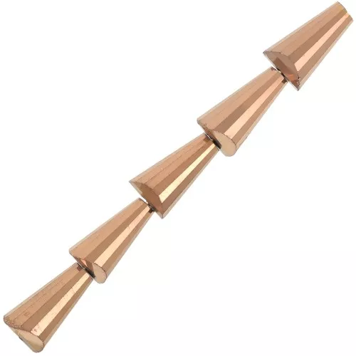 8x4mm Faceted glass cone beads- Gold Bronze x25
