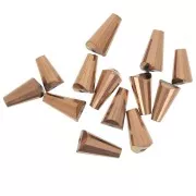 8x4mm Faceted glass cone beads- Gold Bronze x25