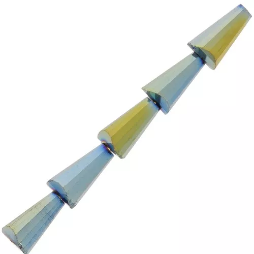 8x4mm Faceted glass cone beads - Full Celsian x25