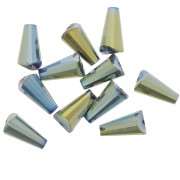 8x4mm Faceted glass cone beads - Full Celsian x25