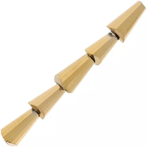 Faceted glass cone beads - 8x4 mm - Gold x25