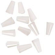 8x4mm Faceted glass cone beads - Beige x25