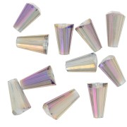 8x4mm Faceted glass cone beads - Crystal Vitrail Medium x25