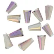 8x4mm Faceted glass cone beads - Crystal Vitrail Medium x25
