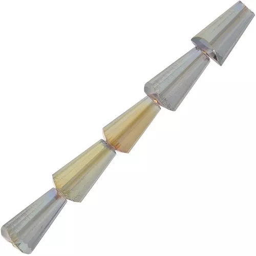 8x4mm Faceted glass cone beads - Crystal Celsian x25