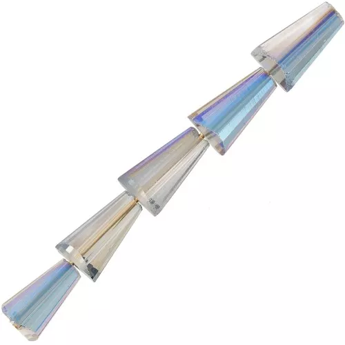 8x4mm Faceted glass cone beads - Crystal Azzuro x25