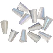 8x4mm Faceted glass cone beads - Crystal Azzuro x25