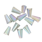 8x4mm Faceted glass cone beads - Crystal Vitrail Light x25