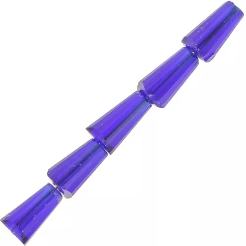 8x4mm Faceted glass cone beads - Cobalt x25
