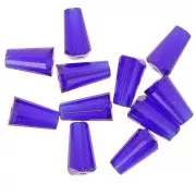 8x4mm Faceted glass cone beads - Cobalt x25