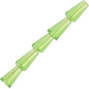 8x4mm Faceted glass cone beads - Peridot x25