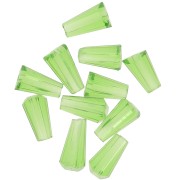 8x4mm Faceted glass cone beads - Peridot x25