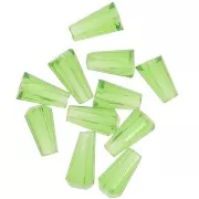 8x4mm Faceted glass cone beads - Peridot x25