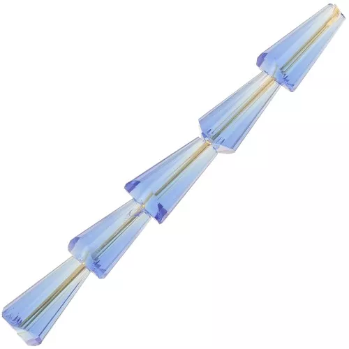 8x4mm Faceted glass cone beads - Sapphire x25