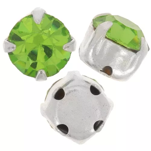 Chatons montés 4mm Peridot x10