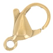 12mm 316L stainless steel lobster clasp - Made in Europe - Gold x1