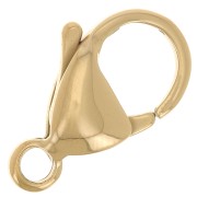 15mm 316L stainless steel lobster clasp - Made in Europe - Gold x1|raw }}
