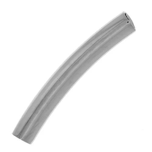 316L stainless steel 20x3mm Curved tube bead - Made in Europe x1