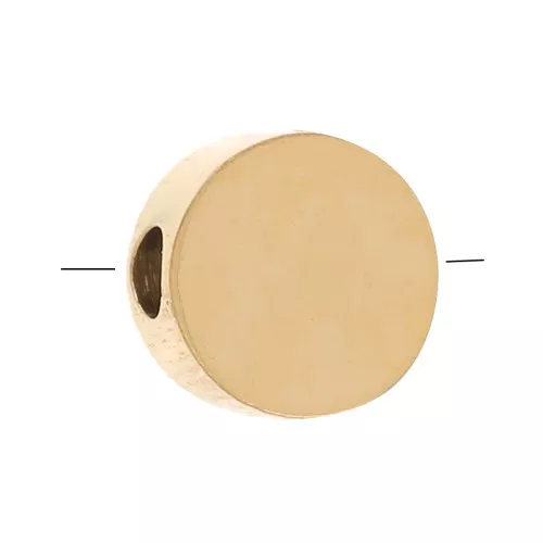 5mm Stainless steel 316L Round flat bead - Gold x1