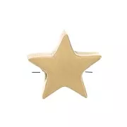 4mm 316L stainless steel flat star bead - Gold x1