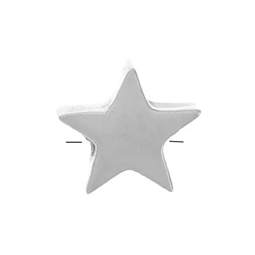 4mm 316L stainless steel flat star bead x1