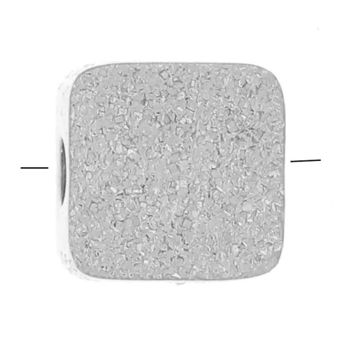 5mm Stainless steel 316L Flat square diamond effect bead x1