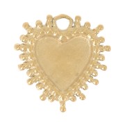 10mm 304L stainless steel heart charm with small balls - Gold x1