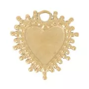 10mm 304L stainless steel heart charm with small balls - Gold x1