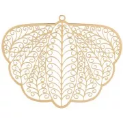 32x41mm Stainless steel 316L Butterfly effect filigree pendants - Gold x2