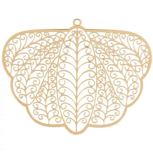 32x41mm Stainless steel 316L Butterfly effect filigree pendants - Gold x2