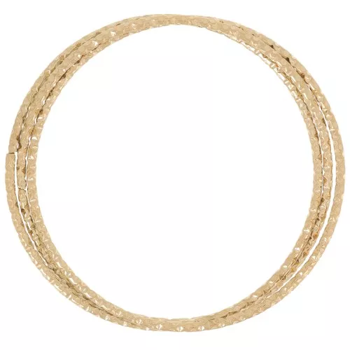 31mm 304L stainless steel diamond-effect interlaced circle pendants - Gold x2