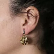 17.5x3mm 304L stainless steel Bar and zirconium oxide earstuds - Gold x2