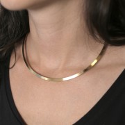 Flat rigid torque choker 15 cm - Stainless steel 304L Gold x1