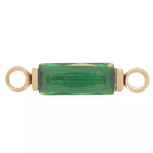 13x3mm 316L stainless steel Rectangular spacer zirconium oxide - Green - Gold x1