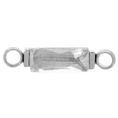 13x3mm 316L stainless steel Rectangular spacer zirconium oxide - Crystal x1