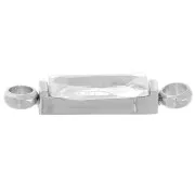 13x3mm 316L stainless steel Rectangular spacer zirconium oxide - Crystal x1