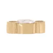 6x3 mm Square Spacer, Zirconium Oxide - Gold-Plated 304 Stainless Steel - Crystal x1
