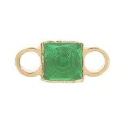 6x3mm 316L stainless steel Square spacer zirconium oxide - Gold - Green x1