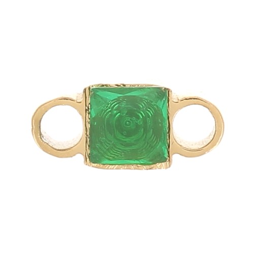 6x3mm 316L stainless steel Square spacer zirconium oxide - Gold - Green x1