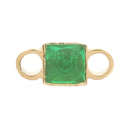 6x3mm 316L stainless steel Square spacer zirconium oxide - Gold - Green x1
