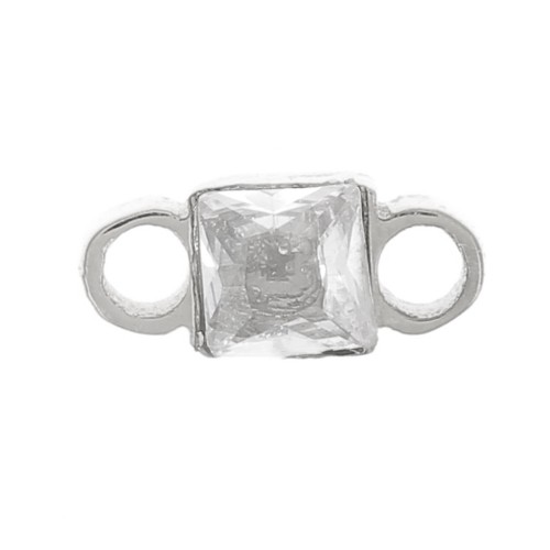 6x3mm 316L stainless steel Square spacer zirconium oxide - Crystal x1