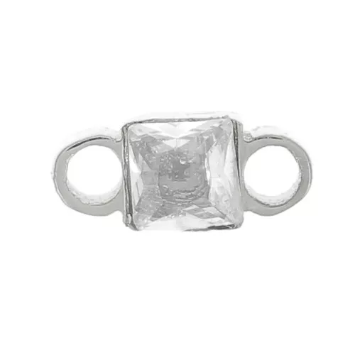 6x3mm 316L stainless steel Square spacer zirconium oxide - Crystal x1