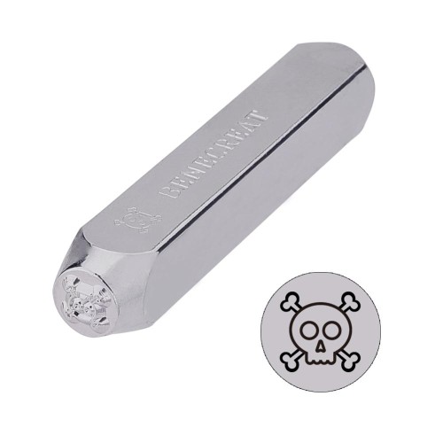 6mm metal stamp - Skull and crossbones x1