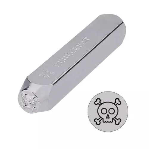 6mm metal stamp - Skull and crossbones x1