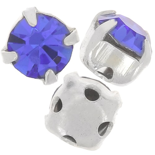 Chatons montés 4mm Sapphire x10