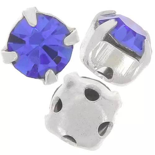 Chatons montés 4mm Sapphire x10